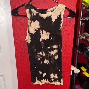 a new day Black and Cream Tie-Dye Tank Top